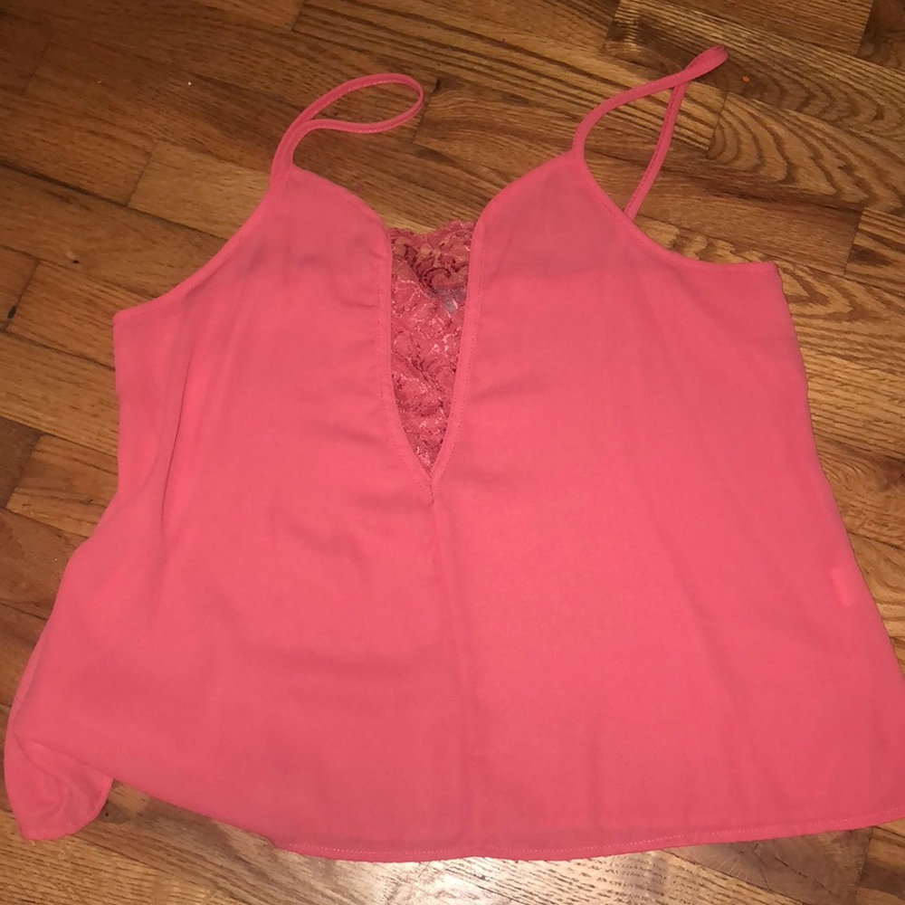 Pink colored tank top